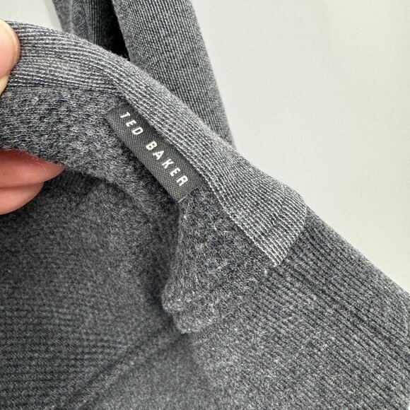 VERY NICE MENS TED BAKER LIGHT KNIT FULL ZIP JACKET SIZE XXL 6 Gray - Picture 7 of 12
